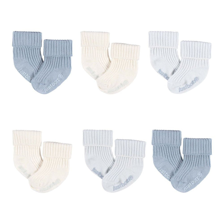 Just Born 6-Pack Baby Socks Blue