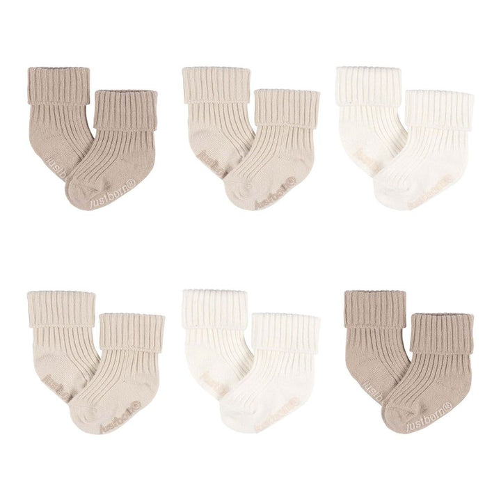 Just Born 6-Pack Baby Socks Tan