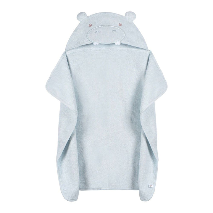 Just Born Character Baby Hooded Towel Blue Hippo