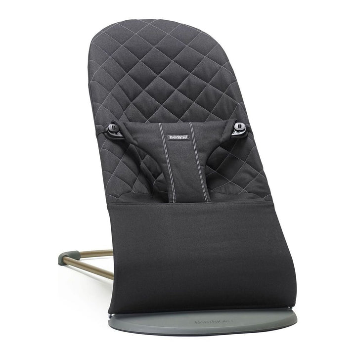 BabyBjorn Bouncer Bliss in Woven Fabric - Classic Quilt, Black on Dark Grey Frame (90435) (Open Box) Default Title