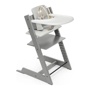 Tripp Trapp High Chair and Cushion with Stokke Tray - Storm Grey / Nordic Grey (90479) (Open Box) Default Title