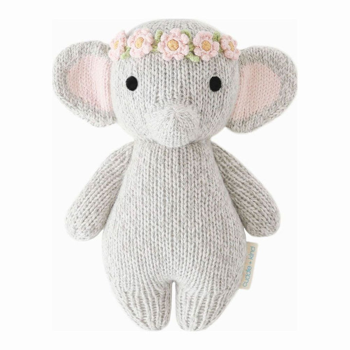 Cuddle+Kind Baby Animals Collection Plush Toy Baby Elephant (Blush Floral Crown)