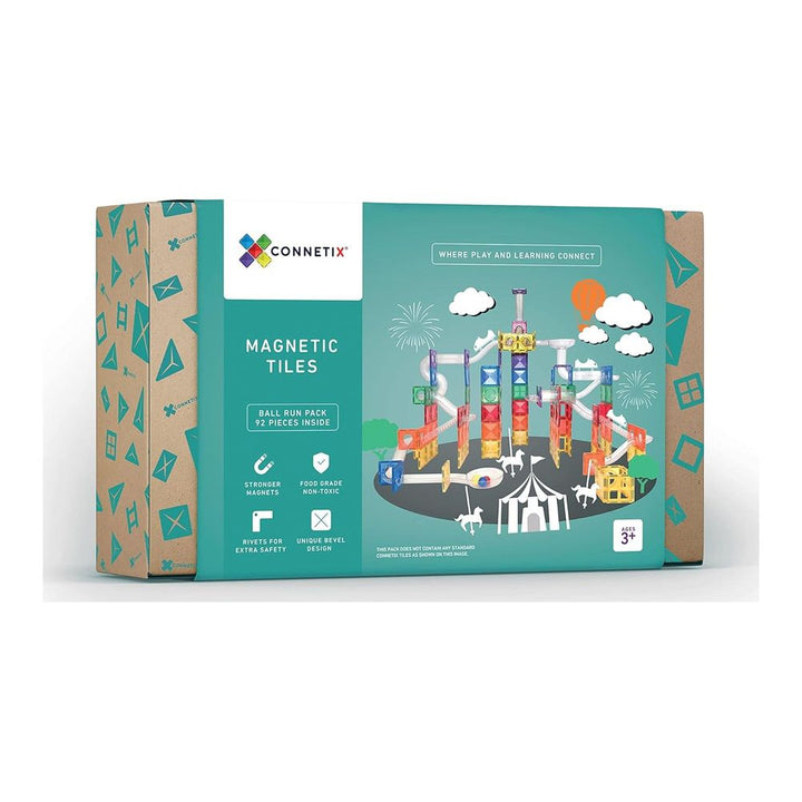 Connetix 92-piece Magnetic Tiles Ball Run Pack - Rainbow Default Title