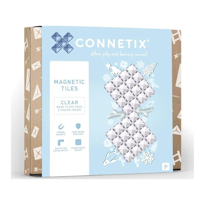 Connetix 2-Pack Magnetic Tiles Clear Base Plates Set Default Title