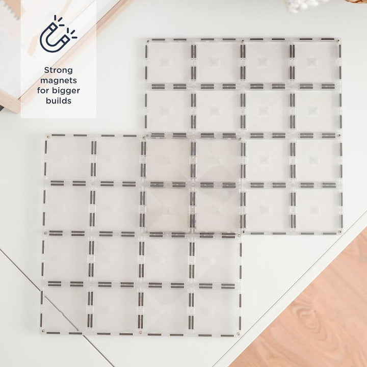 Connetix 2-Pack Magnetic Tiles Clear Base Plates Set