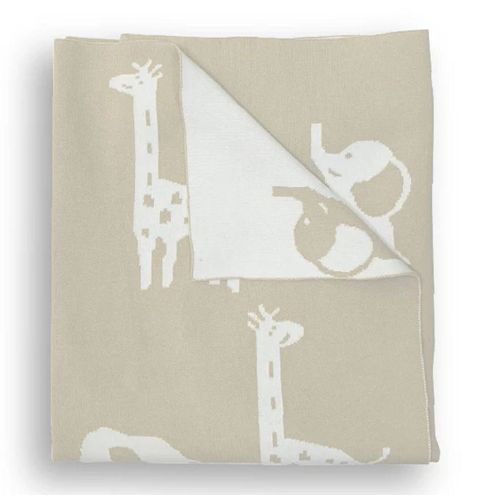 Piccolo Bambino Jacquard Reversible Blanket Beige