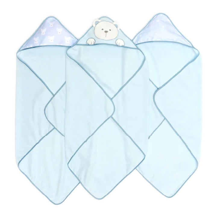 Piccolo Bambino 3-Pack Hooded Towels Blue