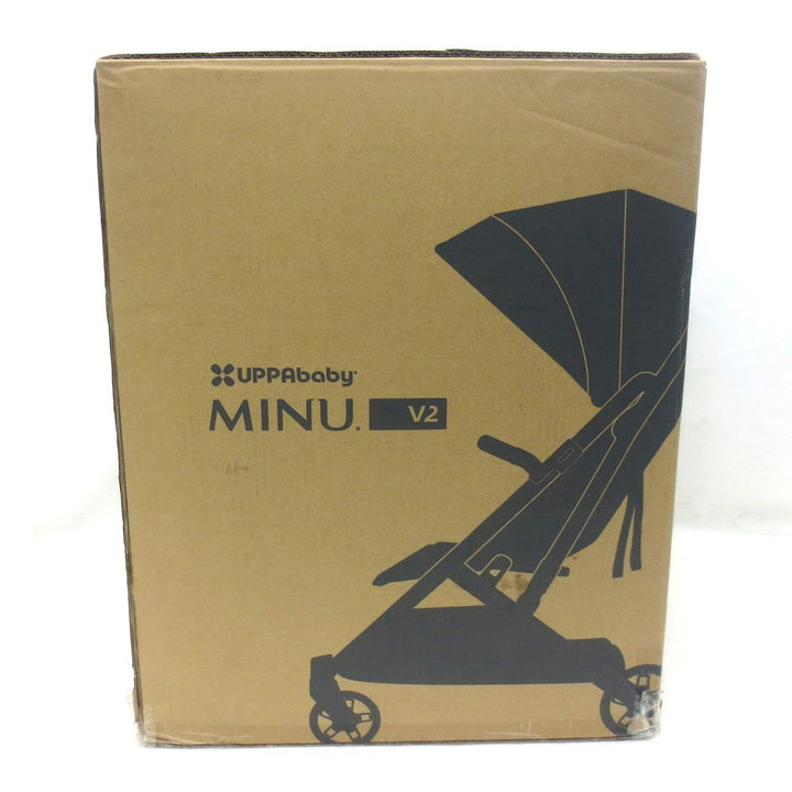 UPPAbaby MINU V2 Lightweight Stroller - JAKE (Charcoal on Carbon Frame with Black Leather) (90803) (Open Box)