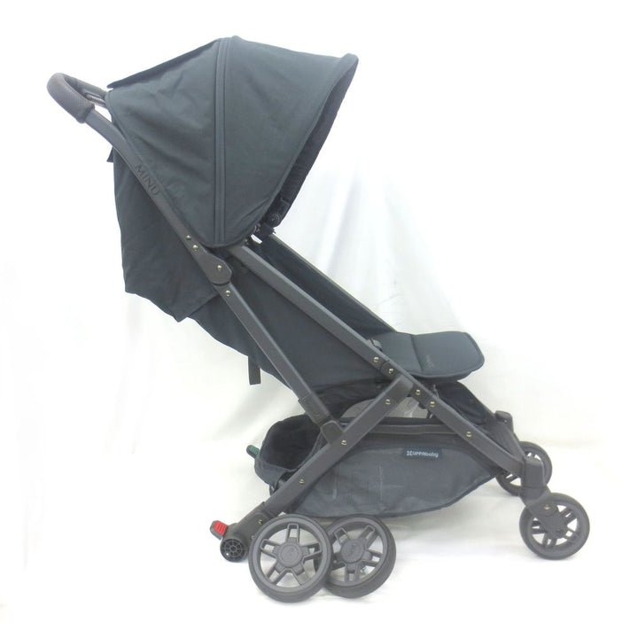 UPPAbaby MINU V2 Lightweight Stroller - JAKE (Charcoal on Carbon Frame with Black Leather) (90803) (Open Box)