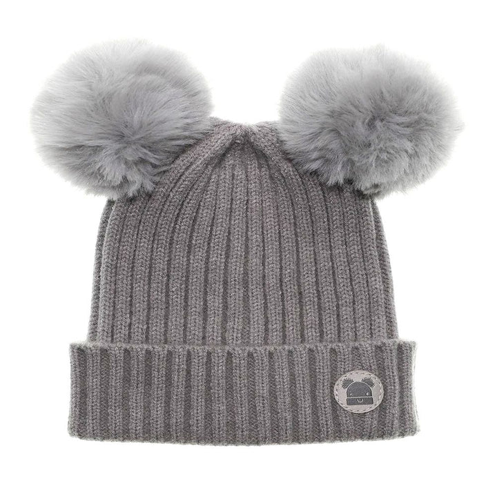 Calikids Cashmere-Feel Knit Newborn Winter Hat Grey