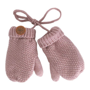 Calikids Cashmere-Feel Knit Winter Mittens Baby (0-9 Months) Rose