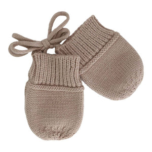 Calikids Cashmere-Feel Knit Newborn Mittens Sesame