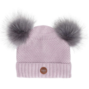 Calikids Cashmere-Feel Soft Touch Pom Pom Winter Hat Infant (9-24 Months) Lilac