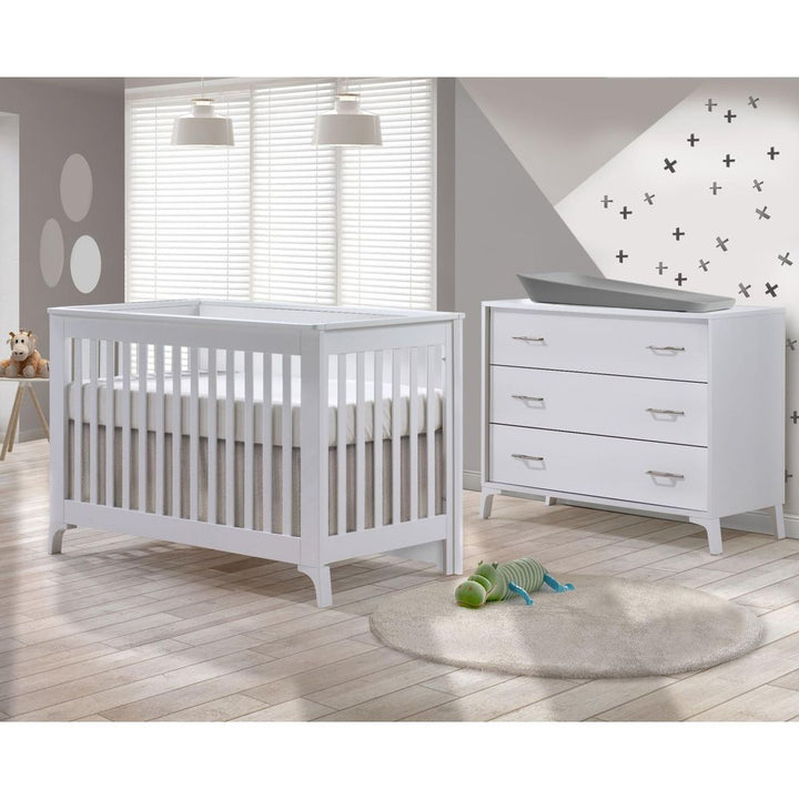 TULIP Metro Collection Crib and 3-Drawer Set All-White