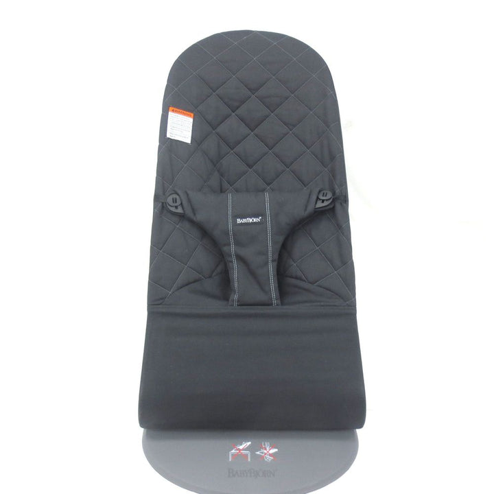 BabyBjorn Bouncer Bliss in Woven Fabric - Classic Quilt, Black on Dark Grey Frame (91104) (Open Box)