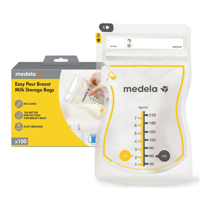 Medela Easy Pour Disposable Breast Milk Storage Bags 100 Count