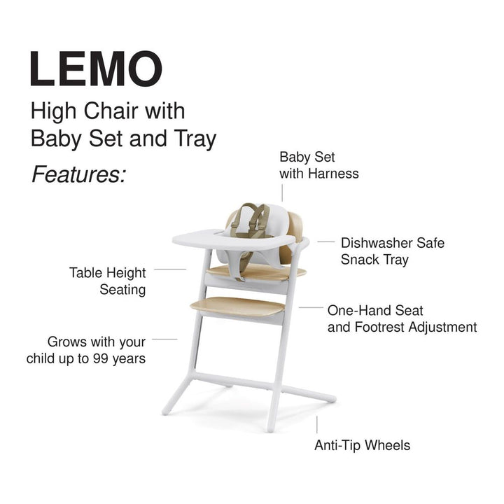 CYBEX Lemo 4-in-1 High Chair with Bouncer Nest Set