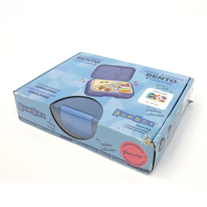 Yumbox Panino 4-Compartments Lunch Box - Monte Carlo Blue with Race Cars Tray (91288) (Open Box)