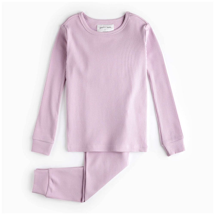 Petit Lem 2-Piece Modal Rib Pajama Set Dusty Lavender 3 Years Fall Winter 2024