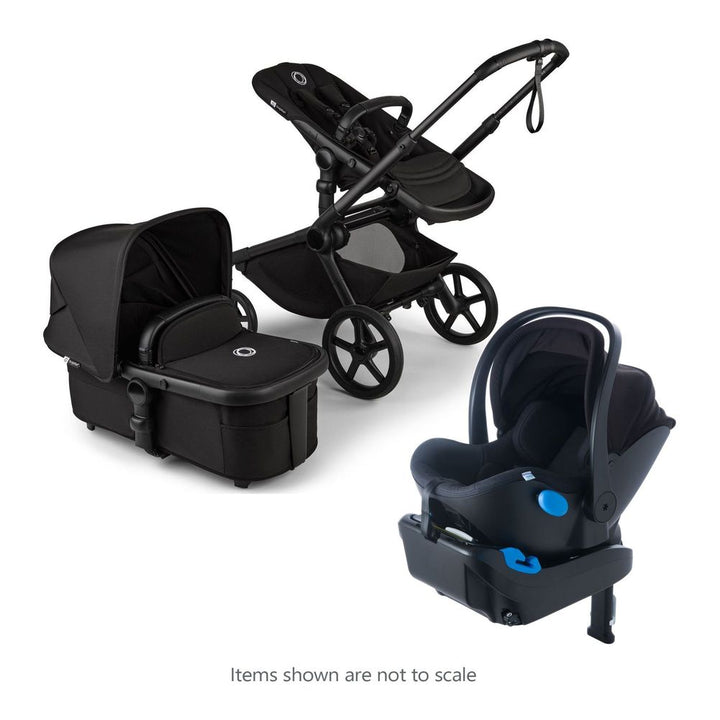 Bugaboo Kangaroo Complete Stroller + Clek Liing Infant Car Seat with Free Accessories Midnight Black on Black Frame Mammoth (Merino Wool)