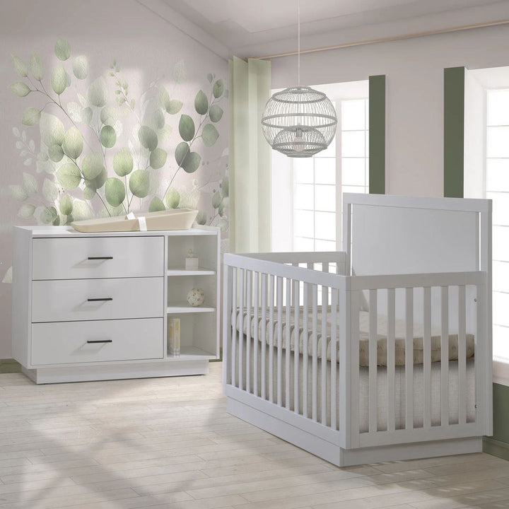 TULIP Tito Collection Crib and Dresser Pearl White