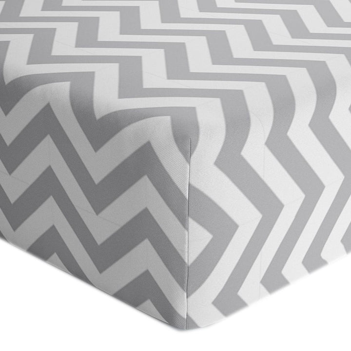 Kushies Flannel Mini Crib Sheet Grey Chevron