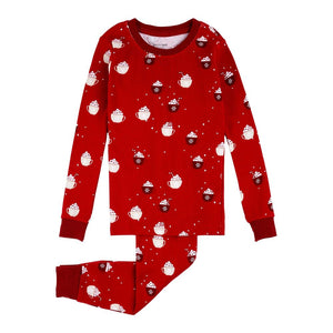 Petit Lem 2-Piece Organic Cotton Ribbed Pajama Set in Hot Cocoa on Scarlet Hot Cocoa on Scarlet 12 Months Holiday 2024