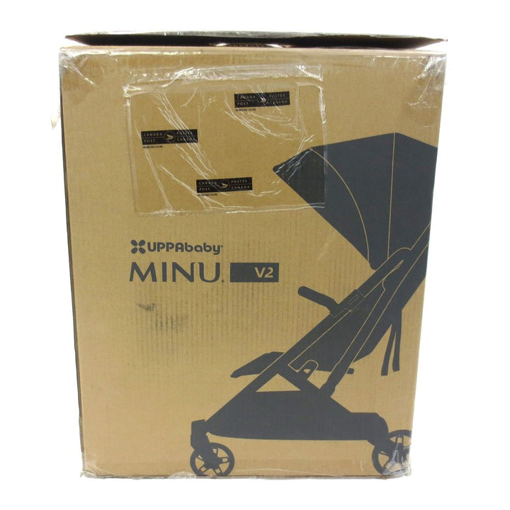 UPPAbaby Minu V2 Lightweight Stroller - Jake (Charcoal on Carbon Frame with Black Leather) (92021) (Open Box)