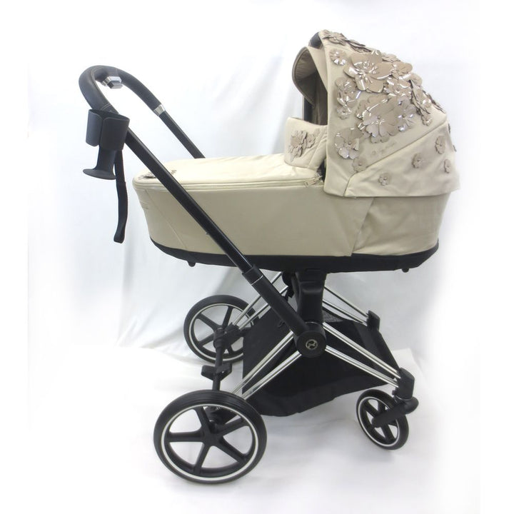 Cybex PRIAM 4 Stroller + Lux Carry Cot -Simply Flowers in Nude Beige (92162) (Floor Model)