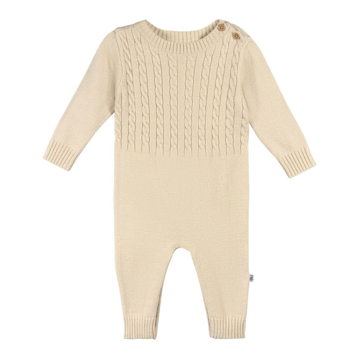 Just Born Sweater Knit Romper Tan 0-3 Months