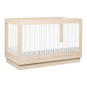 Babyletto Harlow Acrylic 3-in-1 Convertible Crib with Toddler Bed Conversion Kit Washed Natural