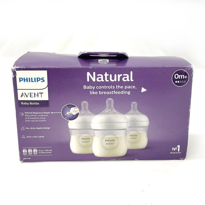 Avent 3-Pack Natural Response Baby Bottle (4 oz) (93016) (Open Box)