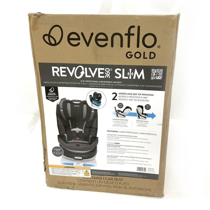 Evenflo GOLD Revolve360 Slim All-in-one Rotational Car Seat with SensorSafe - Obsidian (93040) (Open Box)