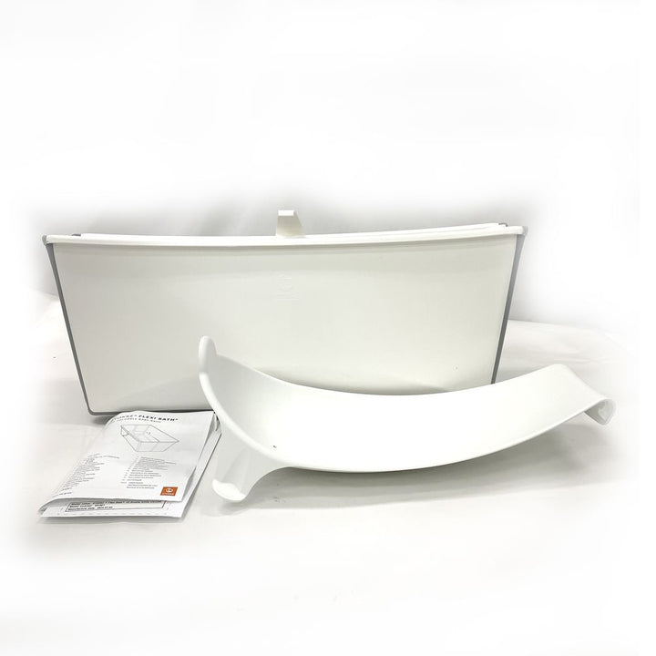 Stokke Flexi Bath Bundle with Heat-Sensitive Plug and Flexi Bath Newborn Support - White (93042) (Open Box)