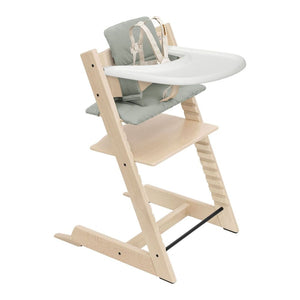 Tripp Trapp High Chair2 and Cushion with Stokke Tray - Natural with Glacier Green Cushion (93051) (Open Box) Default Title