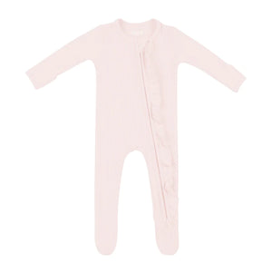 Kyte Bamboo Ribbed Ruffle Zippered Footie Sleeper